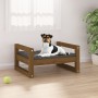 Cama para perros madera maciza pino marrón miel 55,5x45,5x28 cm de vidaXL, Camas para perros - Ref: Foro24-821470, Precio: 34...