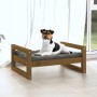 Cama para perros madera maciza pino marrón miel 55,5x45,5x28 cm de vidaXL, Camas para perros - Ref: Foro24-821470, Precio: 34...