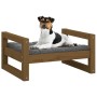 Cama para perros madera maciza pino marrón miel 55,5x45,5x28 cm de vidaXL, Camas para perros - Ref: Foro24-821470, Precio: 34...