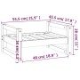 Cama para perros madera maciza pino marrón miel 55,5x45,5x28 cm de vidaXL, Camas para perros - Ref: Foro24-821470, Precio: 34...