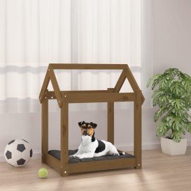 Cama para perros madera maciza pino marrón miel 61x50x70 cm de vidaXL, Camas para perros - Ref: Foro24-822200, Precio: 41,99 ...