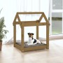 Cama para perros madera maciza pino marrón miel 61x50x70 cm de vidaXL, Camas para perros - Ref: Foro24-822200, Precio: 39,57 ...