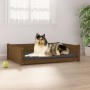 Hundebett aus massivem Kiefernholz, honigbraun, 95,5 x 65,5 x 28 cm von vidaXL, Betten für Hunde - Ref: Foro24-821460, Preis:...