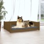 Hundebett aus massivem Kiefernholz, honigbraun, 95,5 x 65,5 x 28 cm von vidaXL, Betten für Hunde - Ref: Foro24-821460, Preis:...