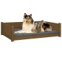 Hundebett aus massivem Kiefernholz, honigbraun, 95,5 x 65,5 x 28 cm von vidaXL, Betten für Hunde - Ref: Foro24-821460, Preis:...