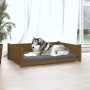 Cama para perros madera de pino marrón miel 105,5x75,5x28 cm de vidaXL, Camas para perros - Ref: Foro24-821465, Precio: 122,9...