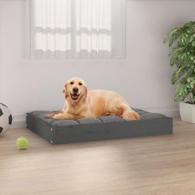 Cama para perros madera maciza de pino gris 71,5x54x9 cm de vidaXL, Camas para perros - Ref: Foro24-820858, Precio: 28,99 €, ...