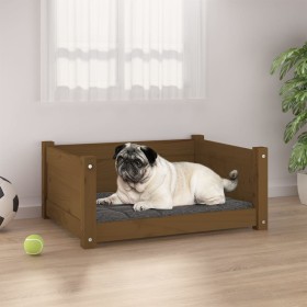 Solid pine wood dog bed honey brown 65.5x50.5x28 cm by vidaXL, Beds for dogs - Ref: Foro24-821450, Price: 58,99 €, Discount: %