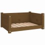 Cama para perros madera maciza pino marrón miel 65,5x50,5x28 cm de vidaXL, Camas para perros - Ref: Foro24-821450, Precio: 58...