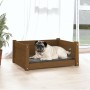 Cama para perros madera maciza pino marrón miel 65,5x50,5x28 cm de vidaXL, Camas para perros - Ref: Foro24-821450, Precio: 58...