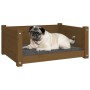 Cama para perros madera maciza pino marrón miel 65,5x50,5x28 cm de vidaXL, Camas para perros - Ref: Foro24-821450, Precio: 58...