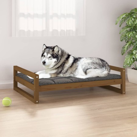 Honey brown pine wood dog bed 105.5x75.5x28 cm by vidaXL, Beds for dogs - Ref: Foro24-821490, Price: 65,41 €, Discount: %