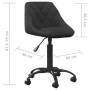 Silla de oficina de terciopelo negro de vidaXL, Sillas de oficina - Ref: Foro24-3088843, Precio: 92,99 €, Descuento: %