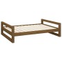 Honey brown pine wood dog bed 105.5x75.5x28 cm by vidaXL, Beds for dogs - Ref: Foro24-821490, Price: 65,41 €, Discount: %