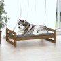 Honey brown pine wood dog bed 105.5x75.5x28 cm by vidaXL, Beds for dogs - Ref: Foro24-821490, Price: 65,41 €, Discount: %