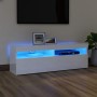 Mueble de TV con luces LED blanco brillante 120x35x40 cm de vidaXL, Muebles TV - Ref: Foro24-804379, Precio: 99,99 €, Descuen...