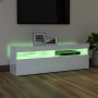 Mueble de TV con luces LED blanco brillante 120x35x40 cm de vidaXL, Muebles TV - Ref: Foro24-804379, Precio: 99,99 €, Descuen...