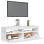 Mueble de TV con luces LED blanco brillante 120x35x40 cm de vidaXL, Muebles TV - Ref: Foro24-804379, Precio: 99,99 €, Descuen...