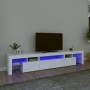 Mueble de TV con luces LED blanco 215x36,5x40 cm de vidaXL, Muebles TV - Ref: Foro24-3152794, Precio: 192,38 €, Descuento: %