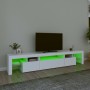 Mueble de TV con luces LED blanco 215x36,5x40 cm de vidaXL, Muebles TV - Ref: Foro24-3152794, Precio: 192,38 €, Descuento: %