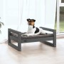 Hundebett aus massivem, grauem Kiefernholz, 55,5 x 45,5 x 28 cm von vidaXL, Betten für Hunde - Ref: Foro24-821469, Preis: 36,...