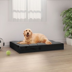 Solid black pine wood dog bed 71.5x54x9 cm by vidaXL, Beds for dogs - Ref: Foro24-820860, Price: 28,99 €, Discount: %