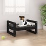 Cama para perros madera maciza de pino negro 55,5x45,5x28 cm de vidaXL, Camas para perros - Ref: Foro24-821471, Precio: 36,00...