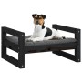 Cama para perros madera maciza de pino negro 55,5x45,5x28 cm de vidaXL, Camas para perros - Ref: Foro24-821471, Precio: 36,00...