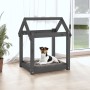 Cama para perros madera maciza de pino gris 61x50x70 cm de vidaXL, Camas para perros - Ref: Foro24-822199, Precio: 44,99 €, D...