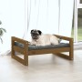 Cama para perros madera maciza pino marrón miel 65,5x50,5x28 cm de vidaXL, Camas para perros - Ref: Foro24-821475, Precio: 37...