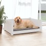 Hundebett aus massivem Kiefernholz in Weiß 75,5x55,5x28 cm von vidaXL, Betten für Hunde - Ref: Foro24-821453, Preis: 66,72 €,...