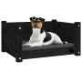 Hundebett aus massivem schwarzem Kiefernholz, 55,5 x 45,5 x 28 cm von vidaXL, Betten für Hunde - Ref: Foro24-821446, Preis: 4...