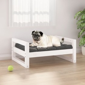 Cama para perros madera maciza de pino blanco 65,5x50,5x28 cm de vidaXL, Camas para perros - Ref: Foro24-821473, Precio: 44,9...