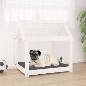 Cama para perros madera maciza de pino blanco 71x55x70 cm de vidaXL, Camas para perros - Ref: Foro24-822203, Precio: 47,99 €,...