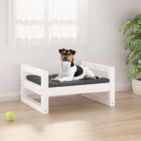 Hundebett aus massivem weißem Kiefernholz, 55,5 x 45,5 x 28 cm von vidaXL, Betten für Hunde - Ref: Foro24-821468, Preis: 43,9...