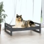 Hundebett aus massivem, grauem Kiefernholz, 95,5 x 65,5 x 28 cm von vidaXL, Betten für Hunde - Ref: Foro24-821484, Preis: 73,...