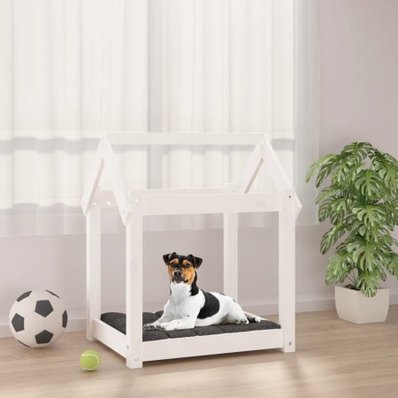 Hundebett aus massivem weißem Kiefernholz, 61 x 50 x 70 cm von vidaXL, Betten für Hunde - Ref: Foro24-822198, Preis: 43,97 €,...