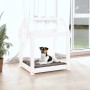 Hundebett aus massivem weißem Kiefernholz, 61 x 50 x 70 cm von vidaXL, Betten für Hunde - Ref: Foro24-822198, Preis: 44,99 €,...