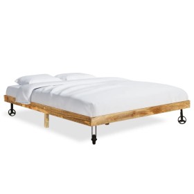 Estructura de cama de madera maciza de mango 180x200 cm de vidaXL, Camas y somieres - Ref: Foro24-285915, Precio: 243,99 €, D...