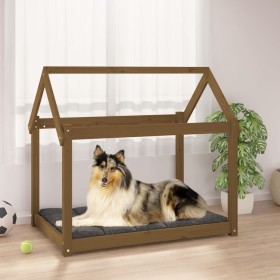 Cama para perros madera maciza pino marrón miel 101x70x90 cm de vidaXL, Camas para perros - Ref: Foro24-822215, Precio: 67,43...