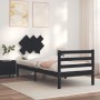 Estructura de cama individual con cabecero madera maciza negro de vidaXL, Camas y somieres - Ref: Foro24-3195250, Precio: 94,...