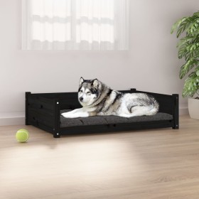 Solid black pine wood dog bed 105.5x75.5x28 cm by vidaXL, Beds for dogs - Ref: Foro24-821466, Price: 119,78 €, Discount: %