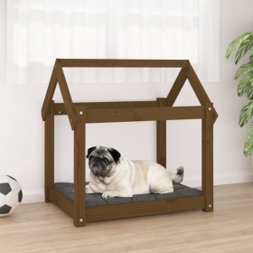 Cama para perros madera maciza pino marrón miel 71x55x70 cm de vidaXL, Camas para perros - Ref: Foro24-822205, Precio: 45,99 ...