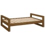 Cama para perros madera maciza pino marrón miel 95,5x65,5x28 cm de vidaXL, Camas para perros - Ref: Foro24-821485, Precio: 54...