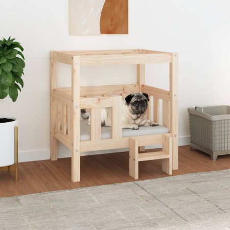 Hundebett aus massivem Kiefernholz, 65,5 x 43 x 70 cm von vidaXL, Betten für Hunde - Ref: Foro24-822372, Preis: 73,11 €, Raba...