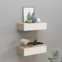 Wall shelves with drawer 2 pcs MDF oak/white 40x23.5x10cm by vidaXL, Shelves and shelves - Ref: Foro24-330250, Price: 71,99 €...