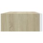 Wall shelves with drawer 2 pcs MDF oak/white 40x23.5x10cm by vidaXL, Shelves and shelves - Ref: Foro24-330250, Price: 71,99 €...