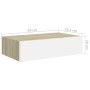 Wall shelves with drawer 2 pcs MDF oak/white 40x23.5x10cm by vidaXL, Shelves and shelves - Ref: Foro24-330250, Price: 71,99 €...