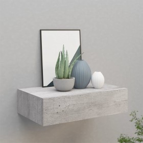 Wall shelf with gray concrete MDF drawer 40x23.5x10 cm by vidaXL, Shelves and shelves - Ref: Foro24-330251, Price: 33,01 €, D...