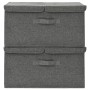 Storage boxes 2 units anthracite gray fabric 50x30x25 cm by vidaXL, Storage baskets - Ref: Foro24-332913, Price: 32,28 €, Dis...